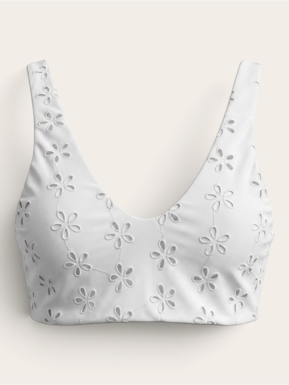 NWT Beach Riot Dallas White Magnolia Floral Eyelet Tie Back Bikini Top L
